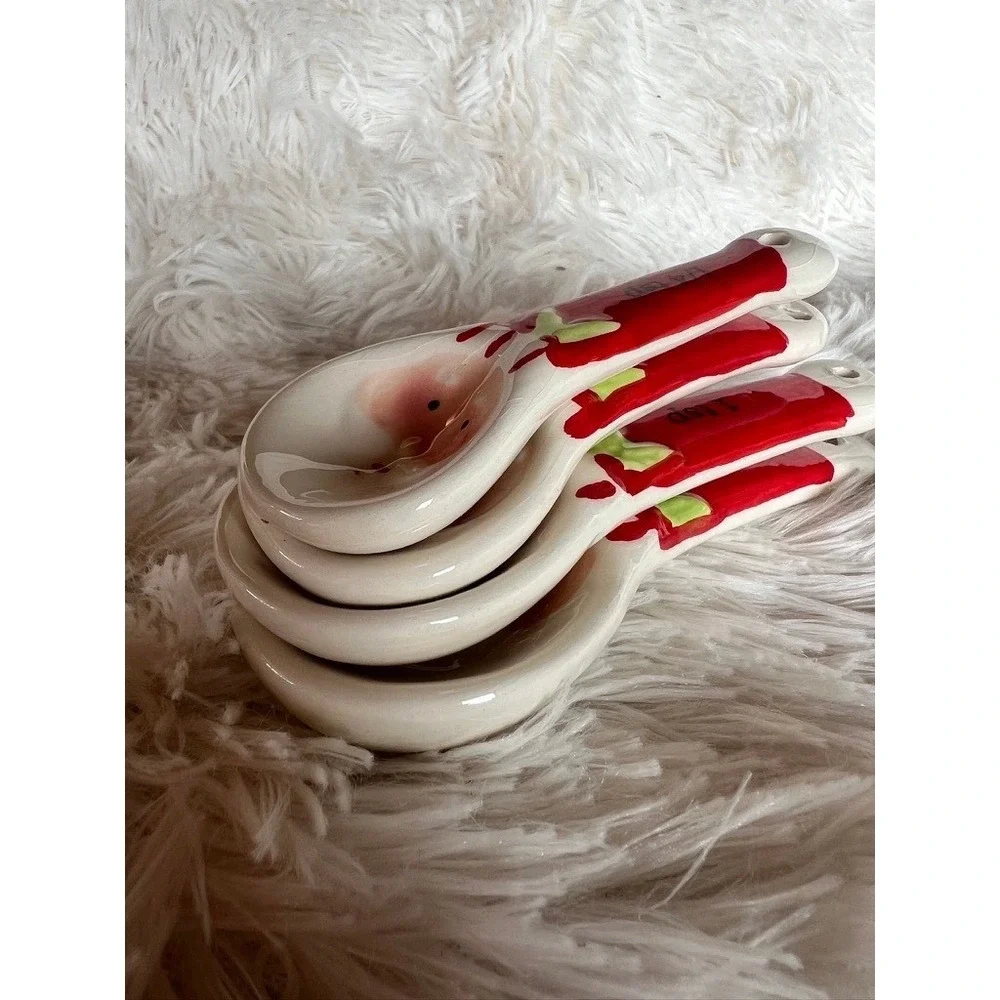 Santa Measuring Spoons Holiday Set Christmas Porcelain Decorative Grandmacore